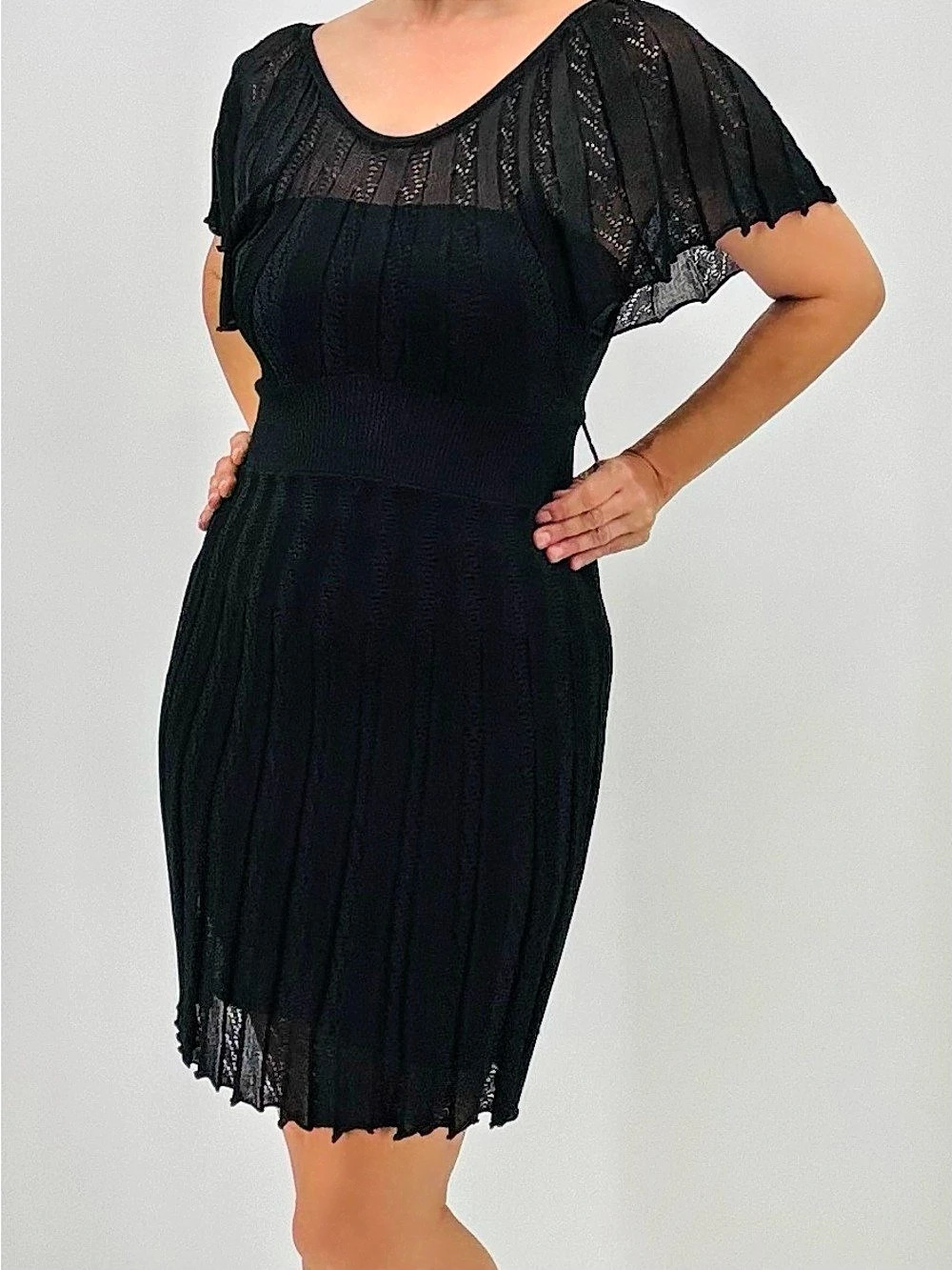 Bebe Vintage Y2K Whimsigoth Fairy Lace Crochet Sheer Cut Out Mini Party Dress